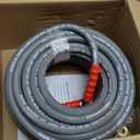 RIDGE WASHER Pressure Washer Hose 100 Feet X 3/8 Inch for Hot and Cold Water, Non Marking Gray Power Washer Hose, M22 14 mm to 3/8 Inch Quick Connect, 4000 PSI