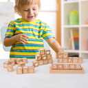 Wooden Blocks,28 ABC Building Blocks,Wooden Alphabet Baby Blocks,Counting & Building Block Set,Blocks Toys for 3+ Year Old,1.18inch,Gifts