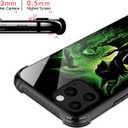 CARLOCA Compatible with iPhone 14 Pro Max Case for Girls Boys Ultra Protection Shockproof Soft Silicone TPU Non-Slip Back Pattern Green Magic Lady