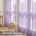 MIULEE Light Purple Sheer Curtains 84 Inches Long, 4 Panels Set, Lavender Light Filtering Rod Pocket Voile Drapes for Living Room and Bedroom, Airy Soft Fabric Window Treatments, 42 x 84 Inches