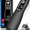 2-in-1 USB Type C Presentation Clicker Wireless Presenter Remote for PowerPoint, Powerpoint Clicker with Volume Control PowerPoint Slide Advancer for Mac, Computer, Laptop-E600