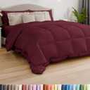 Queen Size, Burgundy Alternative Down Comforter - Warm, Lightweight & Breathable Hotel Quality Bedding Set for Men, Women, Kids & Teens - All Season Oversized Cooling Microfiber Duvet Insert Comforter (Queen (88" x 88"))