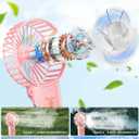 JZCreater Mini Handheld Fan, Portable Rechargeable Fans, Quiet 4 Speed, 2in1 Battery Operated USB Desk Fan, Small Folding Stand Electric Fan for Travel Outdoor Home Office Makeup, Gift for Women (Pink 2Pack)