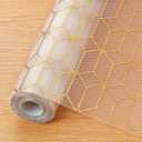 Cooyes Shelf and Drawer Liners for Kitchen Cabinets, Non Adhesive Cabinet Liner, EVA Waterproof Durable Non-Slip Drawer Mats for Shelves, Fridge, Storage, Kitchen Cupboards  Modern Pattern (11.8"W x 118"L, Amber Golden)