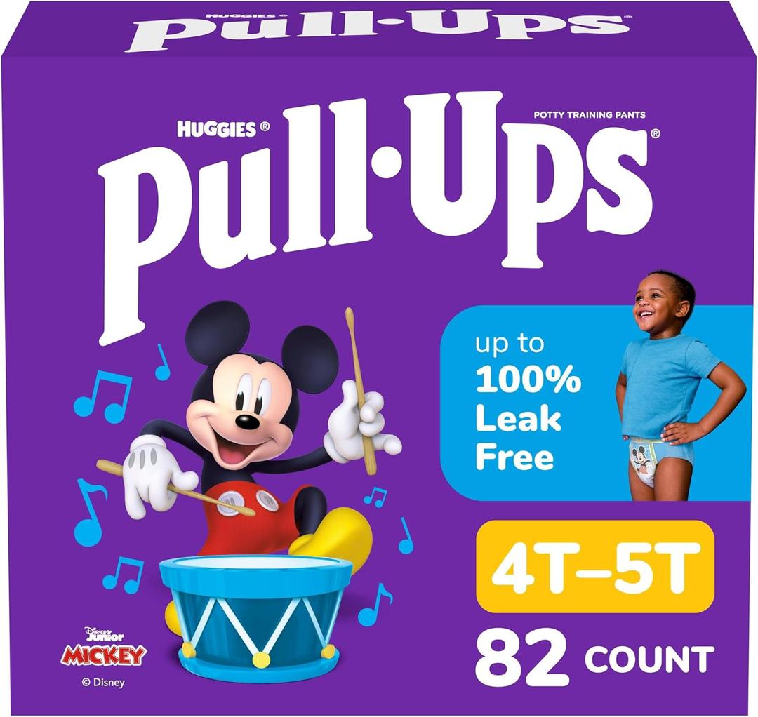 Pull-Ups Boys' Potty Training Pants, Size 4T-5T Training Underwear (38-50 lbs), 82 Count