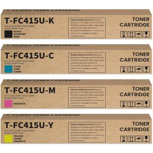 T-FC415U Toner Cartridges 4-Pack T-FC415U-K T-FC415U-C T-FC415U-M T-FC415U-Y Toner Cartridge Replacement for Toshiba T-FC415U Toner for E-Studio 2515AC 3015AC 3515AC 4515AC 5015AC Printer Ink
