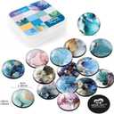 2 x MORCART 16PCS Fridge Magnets, Marble Magnets Decoration for Refrigerator Locker Whiteboard Decorative Magnetic Board Cabinets Classroom Office Cubicle (Marbling)