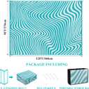 Vaukki Waterproof Outdoor Rug 9x12 Teal Striped Patio Mat