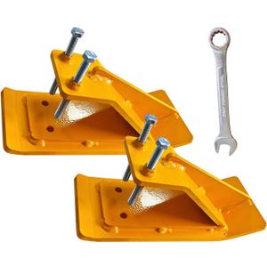 Tractor Bucket Protector, 2 Ski Edge Protectors, Lawn Groomer Anti-skid Protector Anti-skid Edge Protector Heavy Duty Steel Bucket Attachment,yellow