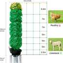 Electric Fence Netting, 164'L x 42.5" H Movable Livestock Nets for Sheep, Hogs, Cattle, PE Net Fencing Kit with 14 Posts Double Spiked, Electric Fencing for Backyards, Homesteaders, Farms Ranches