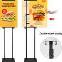Eocnrhe Heavy Duty Banner Stand with Non-slip Mat Base, Adjustable Pedestal Poster Stand Up to 82 inches, Double Side Show Sign Stand, Connected Show Floor Standing Sign holder for Outdoor Display