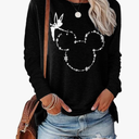 Magic Kingdom Castle Shirt Casual Vacation Holiday Long Sleeve Shirts for Women Fairy Cute Tops, Large