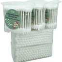 400pcs CGR Baby Safety Cotton Swabs with Large Tips for Newborn, Babies, Kids, Children, 100% Organic Cotton, White Paper Sticks, 5 Pack of 80 Swabs Total (2 Boxes and 3 Bags)