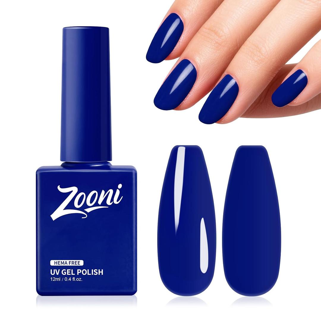 zooni Hema-Free Deep Blue Gel Nail Polish 1PCS 12ML Gel Polish