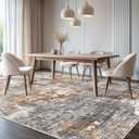 DMOYEST Area Rug Living Room Rugs - 9x12 Washable Large Soft Indoor Neutral Modern Abstract Low Pile Rug Carpet for Bedroom Dining Room Farmhouse Home Office - Grey Brown