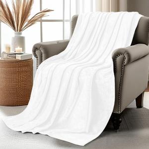 Utopia Bedding White Fleece Blanket Throw Size Lightweight Fuzzy Soft Anti-Static Microfiber Bed Blanket (60x50 Inch)