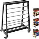 ATOLS Upgraded Wire Spool Rack  13-Rod Capacity (Includes 8 Rods), Adjustable Cable Caddy & Dispenser with Locking Wheels for Electrical and Industrial Use