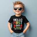First Day of School Shirts for Boys Girls Kids, Back to School Shirt for Toddler, Happy First Day of School Funny Tee (Black)