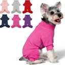 cyeollo Dog Pajamas for Small Dogs Fleece Dog Onesie Pjs Jumpsuit Thermal Stretchable Pet Apparel Warm Coat for Dogs Girls, Color Fuchsia Small (chest Girth: 13"-15"), Fuchsia