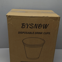 BYSNOW 500 Pack 9 oz Clear Plastic Cups, Thickened Disposable Drink Clear Cups for Party, Higher Heat Resistance Drinking Cup for Wine, Juice, Fruit and Cold/Hot Beverages