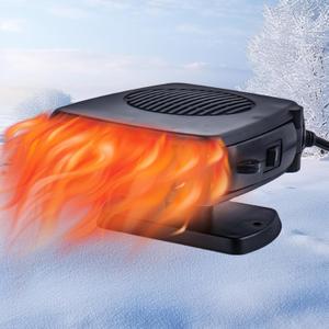 Car Heater, 12V 200W Fast Heating Defroster Defogger with Handle, 2026 New Upgrade 2-in-1 Portable Heater Plug into Cigarette Lighter for Car, Jeep, SUV