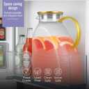 Glass Pitcher With Lid and Spout, 1.8 Liter 60 oz Glass Pitchers With Handle And Lid, Jug Water Pitchers For Fridge, Carafe Jar for Hot/Cold Water Iced Tea Juice Coffee Milk Beverage