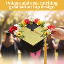12 Sheets Glitter Cardstock Paper for Graduation Cap Decorations Kit with Graduation Cap Decorations for Class of 2026 Students DIY Projects and 3 Pcs Gemstone Border Stickers for Grad Parties