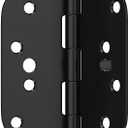 goldenwarm Black Door Hinges 4inch 2 Pack Security Door Hinges, Interior/Exterior Matte Black 4" Hinges with 5/8" Radius Corner for Doors Reversible Full Mortise Combination