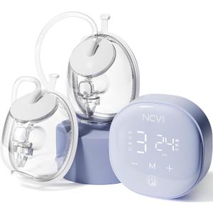 NCVI Wearable Breast Pump, 2 in 1 Hands-Free Breast Pump with 4 Modes 9 Levels, Hospital-Grade Materal, BPA Free, Low Noise Portable Electric Breastfeeding Pump with 21/24mm Flange for Mom