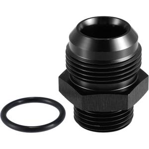 X AUTOHAUX 16AN Flare to 12AN ORB O Ring Port Male Fuel Pump Rail Adapter Fuel Fitting Adapters for Car Aluminum Alloy Black