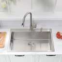 32 -inch Drop in Kitchen Sink - VOKIM 32"x 19" Inch Drop-in sink Stainless Steel Single Bowl Kitchen Sink With Dish Grid, 32"X19"X9"