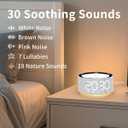 Alarm Clock Sound Machine White Brown Noise Machine with 30 Sleeping Sounds for Baby Kids Adults Night Light Bedroom 2 Alarms Backup Battery 32-Level Vol 15 Wake up Sounds for Mild Heavy Sleeper