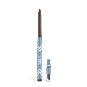 PRIME PROMETICS PrimeEyes Glide Eyeliner for Mature Women Water-Resistant, Long-Stay and Mess-Proof Gel Cream Texture, Discreet Sharpener and Effective Smudger (Wood Brown)