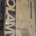 COLAMY Nightstand with Charging Station, 22" Modern Bed Side Table with 2 Storage Drawers and Chessboard Relieffor Bedroom, Dorm and Small Spaces - Oak