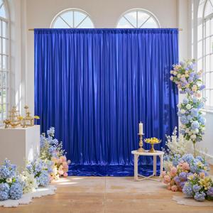 10x10ft Thick Royal Blue Glitter Backdrop Curtain Panels for Parties, Wrinkle Free Sequin Sparkling Photo Backdrop Drapes, 2 Panels 5x10ft Shimmer Back Drop Cloth for Wedding Birthday Photography