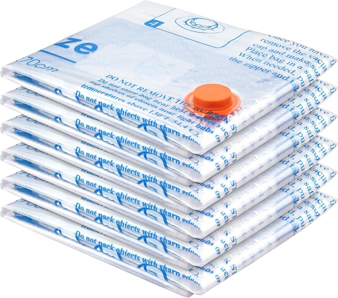 Vacuum Storage Bags 6XXL, Space Saver Sealer Bags, Airtight Compression Bags for Clothes, Pillows, Comforters, Blankets, Bedding