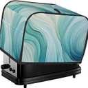 Teal Green Abstract 2 Slice Toaster Cover Wide Slot Dustproof Bread Maker Cover Fingerprint Protection Kitchen Appliance Cover Toaster Bag