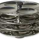 HOMORA Stainless Steel Idli Stand  3, 4 Tier Options  Supreme Quality Idli Maker Rack for Soft Idlis  Durable Idli Steamer Accessory for Pressure Cookers & Instant Pots, Indian Cooking (Silver, 4 layer)