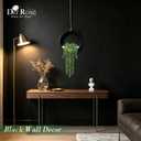 Der Rose 2 Pack Fake Plants Hanging Artificial Succulents Plants in Black Pots for Living Room Bathroom Accessories Boho Farmhouse Wall Decor