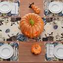 XCHI Spooky Blue Pumpkin Halloween Table Runner Party Table Decoration for Home Kitchen Dining Holiday Decor 13x36 Inch