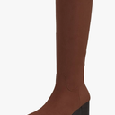 Shoe'N Tale Knee High Boots for Women Pointed Toe Tall Boots Mid Stacked Chunky Block Heeled Boots Side Zipper 8.5