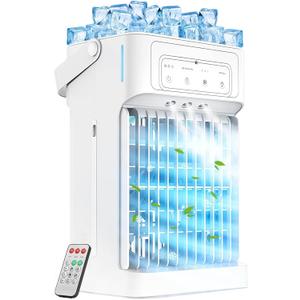 Portable Air Conditioners, 3 Speeds, 3 Mist Settings, 40oz Large Water Tank, 2~8h Timer & Night Lights, Air Conditioner Portable, Small Mini Personal Air Conditioner Air Cooler for Room Bedroom, 8.3" x 4.7" x 11.5"