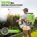 VAXMAY Battery Powered Backpack Sprayer 5.2 Gallon, 120 PSI Electric Garden Sprayer Compatible with DeWalt 20V Battery, Weed Yard Sprayer with 2 Wands, 5 Nozzles, 2.6 Ah Battery & Charger Included