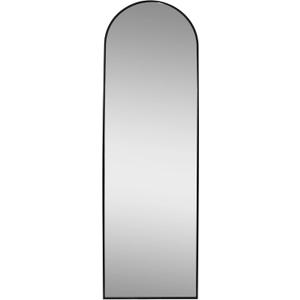 Modern Arch Aluminum Floor Easel Mirror with Anti-Slip Hardware, 17" W  58" H(Black)