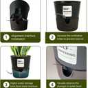 Flower and Plant Pot, Self Watering Plastic Plants Planter with Drainage Holes and Saucers, Modern Outdoor Indoor Decorative Flower Pot for Plants, Flowers, Herbs, Succulents (Grey, 6.5 inch)