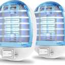 2 Pack Bug Zapper Indoor, Electronic Mosquitoes Killer Zapper with Blue Lights for Living Room, Baby Room, Kitchen, Bedroom(0604)