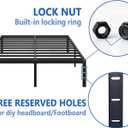 NEW JETO Metal Bed Frame,Twin Size Bed Frame with Storage Space,Heavy Duty Sturdy Mattress Foundation,Easy Assembly,No Box Spring Needed, Black,18 Inch,Twin