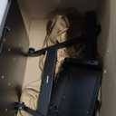 AVLT 44" Height Adjustable Foot Pedal Rolling Desk with Shelf (3 ft 8 inches) - Pneumatic Laptop Standing Desk Cart - Mobile Laptop Cart - Black Computer Projector Cart with Brake Casters