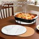 3-PCS 7 Inch Ceramic Marble Style Trivets for Hot Dishes, Absorbent Heat Resistant Hot Pads with Cork Bottom Anti-Slip, Ceramic Trivet Mats with Holder for Kitchen Countertop Table