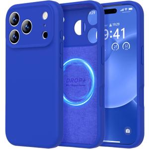 LOVE 3000 Designed for iPhone 17 Pro Max Case, Premium Silicone [Compatible with Magsafe][Soft Anti-Scratch Microfiber Lining] Shockproof Protective Phone Case for Men Women 6.9", Klein Blue